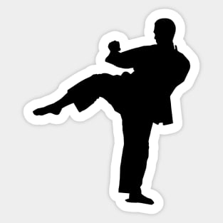 Karate- Karate kick silhouette logo - martial arts Sticker